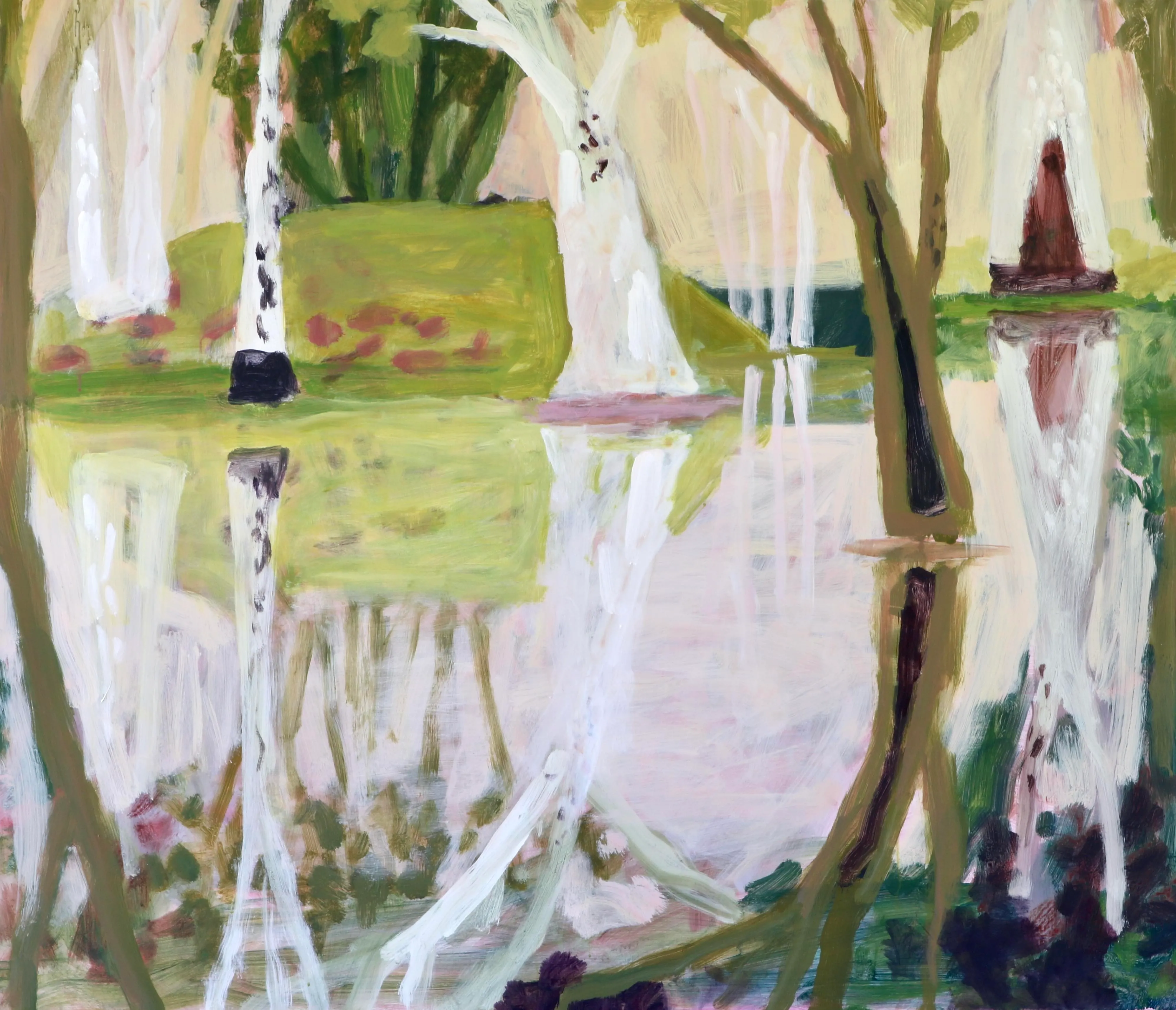 Wendy McDonald,  Pink Sky Water (thinking of the mounds) Pollack Swamp 